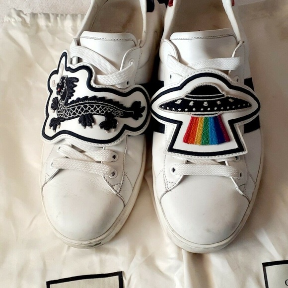Gucci Ace w/UFO & Dragon Embroidered Patches - Picture 5 of 10